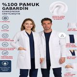 Marten Uzun Kol Beyaz Unisex Önlük Apaş Yaka ( Hemşire Doktor Hekim Eczacı Veteriner Laboratuar - XS