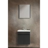Martha Life Arya 2'li Banyo Dolabı Seti 55 cm - %100 Mdf, Lavabolu Alt Dolap ve Aynalı Üst Dolap - Siyah