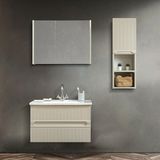 Martha Life Duo 3'lü Banyo Dolabı Seti 80 cm - %100 Mdf Lavabolu Banyo Dolabı, Aynalı Üst Dolap ve Boy Dolabı