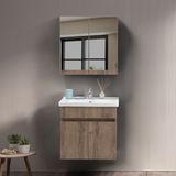 Martha Life Mona 2’li Banyo Dolabı Seti 65 cm - %100 Mdf, Lavabolu Alt Dolap ve Aynalı Üst Dolap - Kahverengi