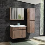 Martha Life Mona 80 cm Kahverengi %100 Mdf Lavabolu Banyo Dolabı, Aynalı Üst Dolap ve Boy Dolabı