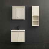 Martha Life Verona 3'lü Banyo Dolabı Seti 65 cm - %100 Mdf, Lavabolu Alt Dolap, Aynalı Üst Dolap ve Boy Dolabı - Beyaz