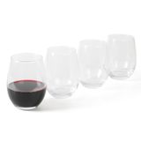 Martha Stewart Farrow 18 oz Büyük Sapsız Çok Amaçlı Şarap Kadehi Seti, Kırmızı veya Beyaz Şarap İçin, 4'lü Set