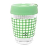 Martha Stewart Yalıtımlı Kahve Bardağı, 14oz Su Geçirmez Kapaklı ve Yeşil Pötikareli Silikon Kılıflı Seyahat Kahve Kupası, Sıcak veya Soğuk İçecekler, Arcadian Yeşil Pötikareli