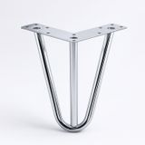 Martı 12 Cm Krom Gümüş Metal Mobilya Ayağı Üçgen Modern Tasarım Koltuk Sehpa Masa Tv Ünitesi Uyumlu