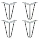 Martı 15 Cm 4Lü Set Gümüş Krom Metal Mobilya Ayağı Üçgen Modern Tasarım Koltuk Sehpa Masa Tv Ünitesi