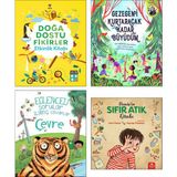 Martı Çocuk Yayınları Gezegeni Kurtaracak Kadar Büyüdüm + Deniz'in Sıfır Atık Kitabı + Doğa Dostu Fikirler + Eğlenceli Sorular Ilginç Cevaplar: Çevre / 4lü Doğa Sevgisi ve Çevreyi Koruma Konulu Set