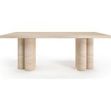 Martı Traverten Yemek Masası - Standart (90CMX190CMX75CM) - Naturel