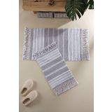 Martil %100 Pamuk Banyo Paspası 2'li Gri 40x60 60x90