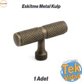 Martin Antik Sarı Eskitme Metal Kulp Düğme Mobilya Çekmece Mutfak Dolabı Dolap Modern Kapak Kulpları - Tek Vidalı