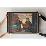 Martin Luther Çerçeveli Tablo Reformasyon Dönemi Mizahı Dini Ve Tarihi Dekor 30X42 Cm