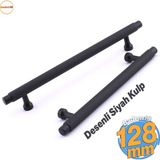 Martin Siyah Metal Kulp 128 Mm Mobilya Çekmece Mutfak Dolabı Dolap Modern Kapak Kulpları Grip Desen