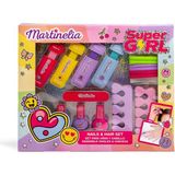 Martinelia Super Girl Kız Çocuk Tırnak Bakım Seti ve Saç Tebeşir Seti - Pembe