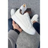 Martinetto Chunky Sneaker | Yüksek Tabanlı Suni Deri Spor Ayakkabı Erkek Günlük Comfort - Beyaz