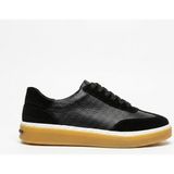 Martinetto Hakiki Deri & Süet Detaylı Erkek Sneaker - Termo Taban Konforlu Günlük Ayakkabı 2004202600 - Siyah