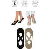Maruf Shop 2 Adet Bayan Kaydırmaz Tabanlı Yoga Pilates Fitness Dans ve Spor Çorabı - 36 - 40 - Siyah - Altın