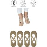 Maruf Shop 4 Adet Bayan Kaydırmaz Tabanlı Yoga Pilates Fitness Dans ve Spor Çorabı - Bej - 36 - 40