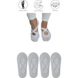 Maruf Shop 4 Adet Bayan Kaydırmaz Tabanlı Yoga Pilates Fitness Dans ve Spor Çorabı - Beyaz - 36 - 40