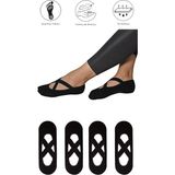 Maruf Shop 4 Adet Bayan Kaydırmaz Tabanlı Yoga Pilates Fitness Dans ve Spor Çorabı - Siyah - 36 - 40