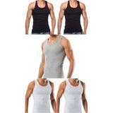 Maruf Shop 5 Adet Erkek Slim Fit Dar Kalıp Likralı Penye Sporcu Atleti(Rambo Atleti) - Siyah - Beyaz - Gri