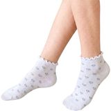 Maruf Shop Ayağı Sıkmayan Özel Marul Lastikli Kalp Desenli Parfümlü Soft Yıkamalı Likralı Penye Bayan Patik - 36 - 40 - Beyaz - Gri