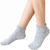 Maruf Shop Ayağı Sıkmayan Özel Marul Lastikli Kalp Desenli Parfümlü Soft Yıkamalı Likralı Penye Bayan Patik - 36 - 40 - Gri