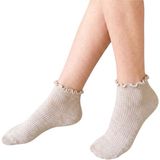 Maruf Shop Ayağı Sıkmayan Özel Marul Şeklinde Lastik Detaylı Parfümlü Soft Yıkamalı Likralı Penye Bayan Patik - 36 - 40 - Bej