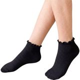Maruf Shop Ayağı Sıkmayan Özel Marul Şeklinde Lastik Detaylı Parfümlü Soft Yıkamalı Likralı Penye Bayan Patik - 36 - 40 - Siyah