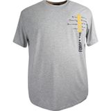 Maruf Shop Baskılı Erkek Büyük Beden Bisiklet Yaka Tişört - 5XL - Gri