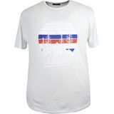 Maruf Shop Baskılı Erkek Büyük Beden Bisiklet Yaka Tişört - 6XL - Beyaz