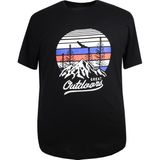 Maruf Shop Baskılı Erkek Büyük Beden Kısa Kol Tişört Siyah Trend Pamuklu - 2XL