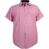 Maruf Shop Büyük Beden Erkek Gömlek Kısa Kol Pembe Çizgili - 2XL