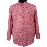 Maruf Shop Büyük Beden Likralı Erkek Gömlek Uzun Kol Nar - 4XL