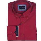 Maruf Shop Erkek Bordo Renkli Büyük Beden Likralı Mevsimlik Gömlek Uzun Kol Rahat Kalıp - 4XL