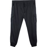 Maruf Shop Erkek Büyük Beden 100-156 Kilo Arası Için Uygun Kargo Cepli Jogger Kot Pantolon - Siyah - 6XL
