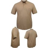 Maruf Shop Erkek Büyük Beden 115 - 175 Kilo Arası Uygun Bedenli Likralı Pike Polo Yaka Cepli Tişört - Bej - 8XL