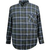 Maruf Shop Erkek Büyük Beden 125 Kilo Için Uygun Pamuklu Uzun Kollu Oduncu Gömlek - 3XL - Yeşil