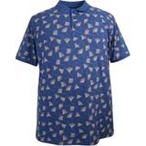 Maruf Shop Erkek Büyük Beden 143 Kilo Için Uygun Polo Yaka Pike Tişört - 4XL - Mavi