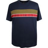 Maruf Shop Erkek Büyük Beden Battal Boy Baskılı Bisiklet Yaka Tişört - 4XL - Lacivert