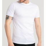 Maruf Shop Erkek Kısa Kol Bisiklet Yaka Slimfit Likralı Düz Mody Tişört - 2XL - Beyaz