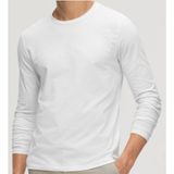Maruf Shop Erkek Uzun Kol Bisiklet Yaka Slimfit Likralı Düz Tişört Beyaz - 2XL