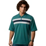 Maruf Shop Fermuarlı Erkek Büyük Beden 115 - 138 Kilo Arası Uygun Likralı Pike Polo Yaka Baskılı Tişört - Açık Yeşil - 6XL