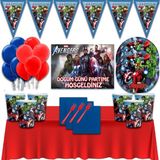 Marvel Afişli Yenilmezler 16 Kişilik Doğum Günü Parti Süsleri Malzemeleri Seti
