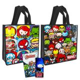 Marvel Avengers Bez Çanta Seti, Çocuklar, Yetişkinler için ~ 2 Büyük Yeniden Kullanılabilir Bakkal Çantası, Avengers Çıkartmaları ve Daha Fazlası ile 4 Parça Paket | Sevimli Süper Kahraman Partisi
