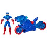 Marvel Avengers Epic World of Action Captain America Bike, kalkan vuruşlu, figür ve oyuncak motosiklet