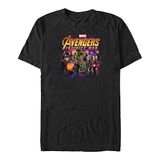 Marvel Avengers: Infinity War Grup Fotoğrafı Erkek Bisiklet Yaka T-Shirt Siyah L