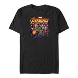 Marvel Avengers: Infinity War Grup Fotoğrafı Erkek Bisiklet Yaka T-Shirt Siyah S