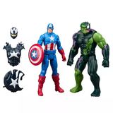 Marvel Avengers VenomVersus Titan Hero Serisi Venom Etkili Captain America ve Venom Etkili Hulk Aksiyon Figürü 2’li Paket, 30 cm Süper Kahraman Oyuncakları, 4 Yaş ve Üzeri
