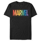 Marvel Classic Gökkuşağı Karakterler Erkek Bisiklet Yaka T-Shirt Siyah M
