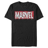 Marvel Eriyen Marvel Logosu Erkek Bisiklet Yaka T-Shirt Siyah S
